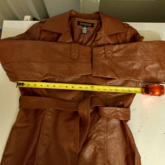 Dialogue Leather Coat Blazer Jacket Pebbles Diamond Embossed Tan Brown M… - Picture 6 of 10